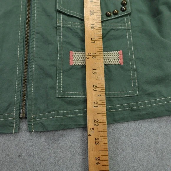 Double D Ranch Jacket Womens Large Green Captured Scout Western Embroidered - Picture 10 of 16